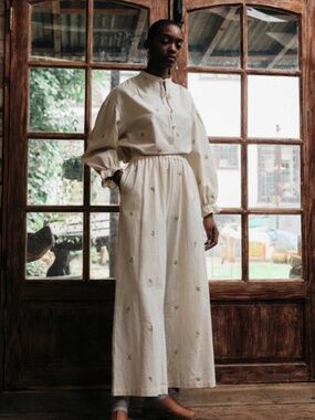 Tupelo Trousers In Buttercup Embroidery